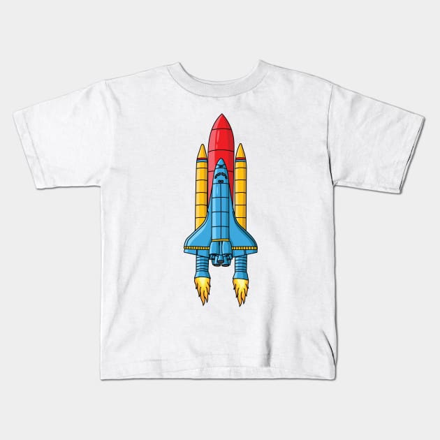 Rocket ship cartoon illustration Kids T-Shirt by Cartoons of fun